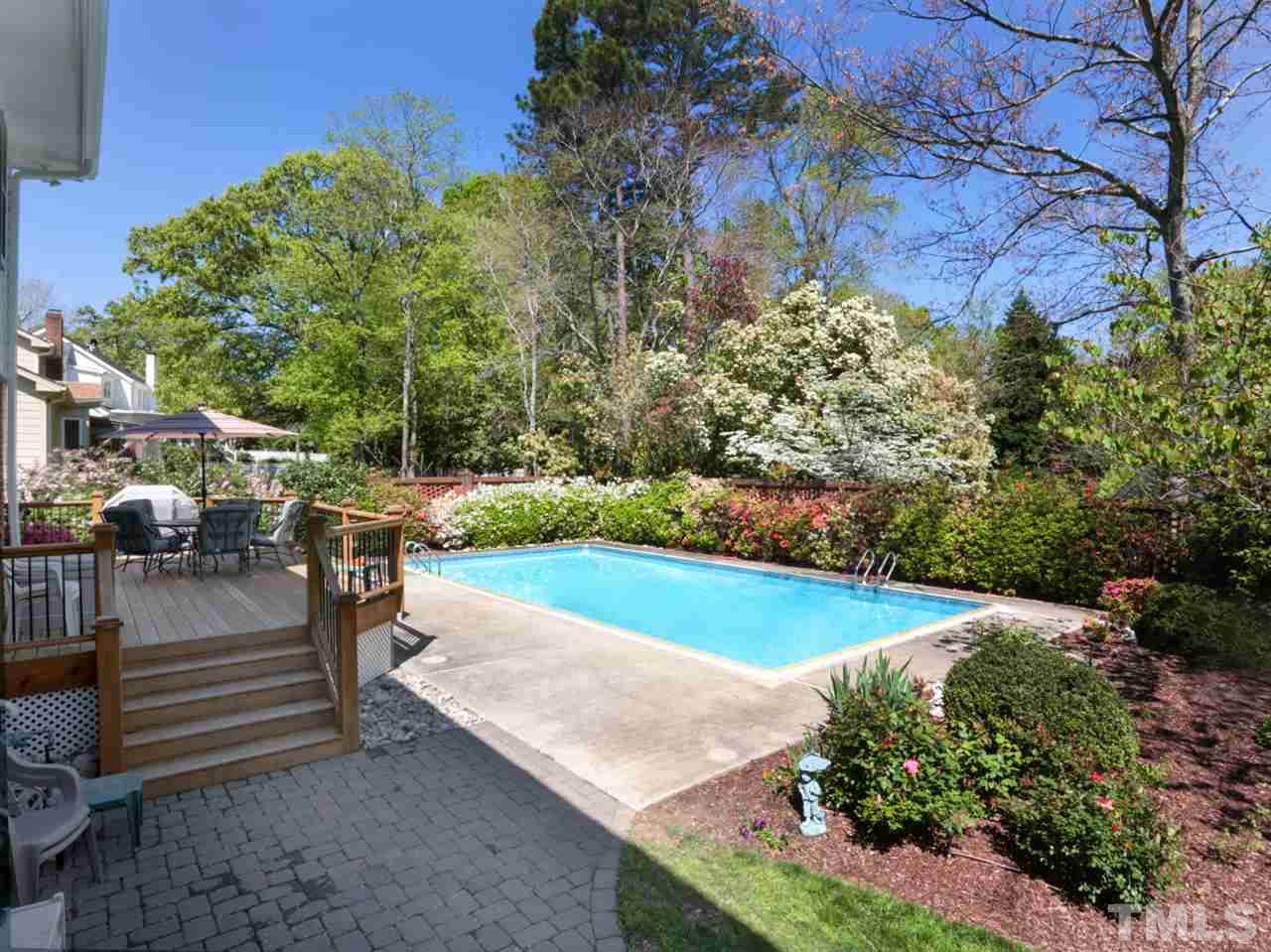 1413 Pony Run Road Raleigh, NC 27615 - Photo 22 of 25 a view of a backyard with swimming pool