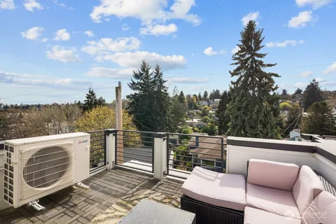 a view of a terrace with couches