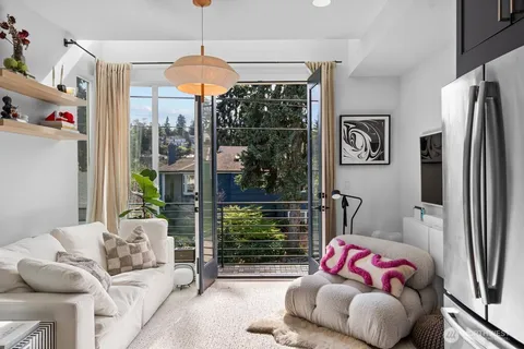 a living room with furniture