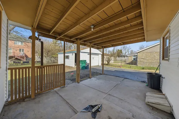 a view of a porch