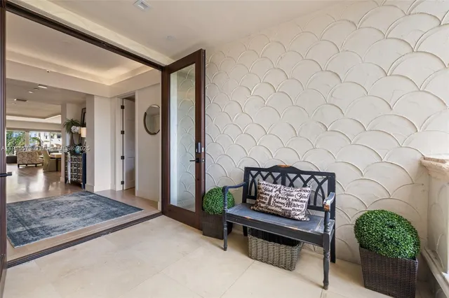 a bench sitting in middle of a room