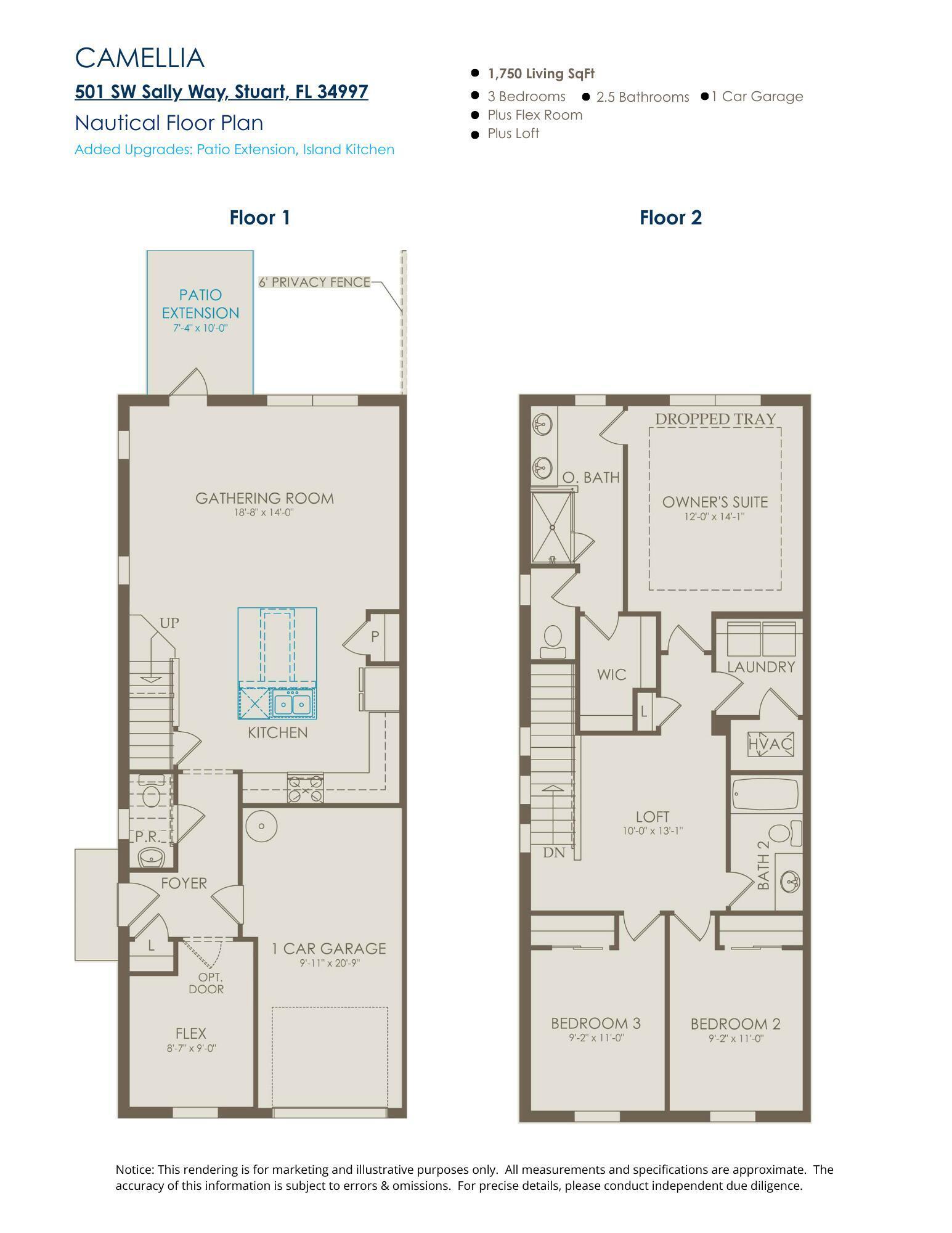 501 Southwest Sally Way Stuart, FL 34997 - Photo 54 of 54 501 SW Sally Way_Nautical FLOOR PLAN w K