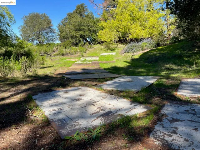a view of a yard with green space
