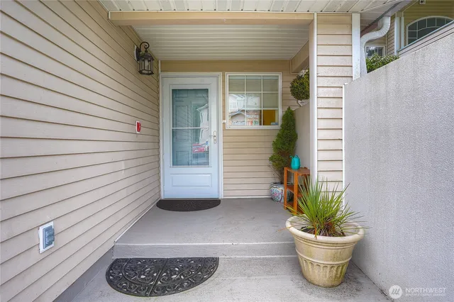 a view of a entryway door front of house