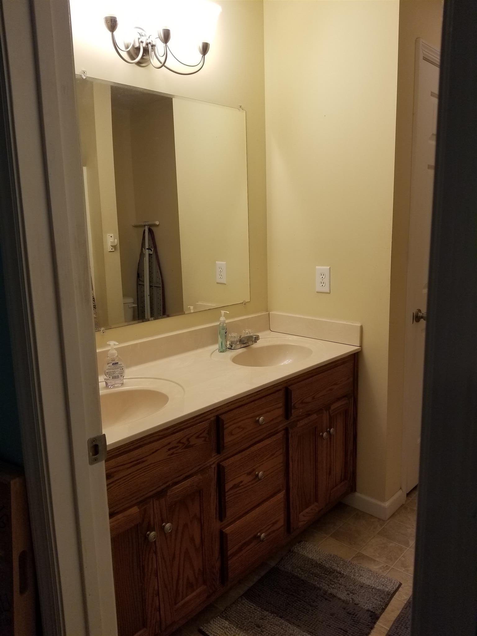 292 Trent Road Lafayette, TN 37083 - Photo 9 of 16 Double bowl vanity and linen closet adorn the master bath.