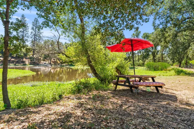 a view of lake from a yard