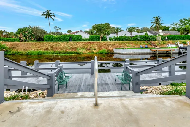 a view of a park with a large trees