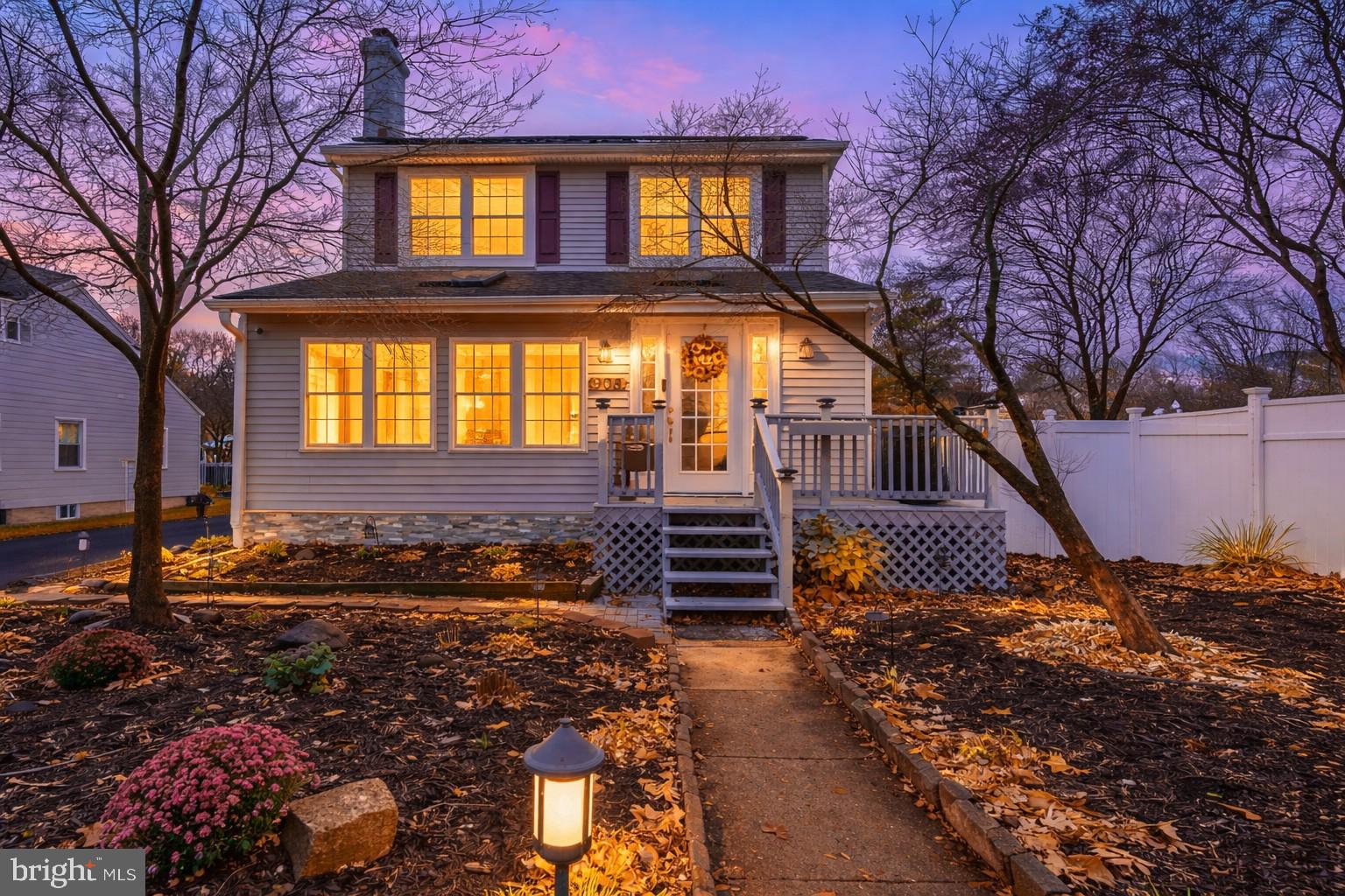 908 West Amosland Road Prospect Park, PA 19076 - Photo 32 of 35 Twilight shot of front of home.