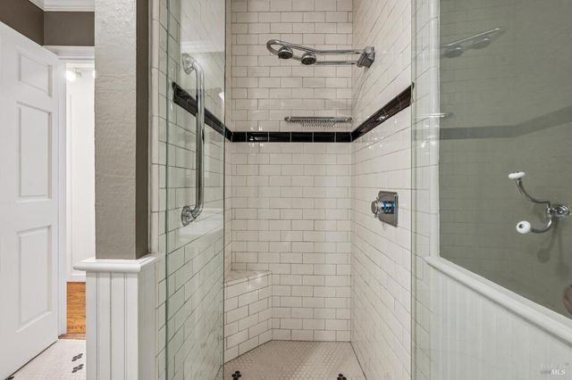 a bathroom with a shower