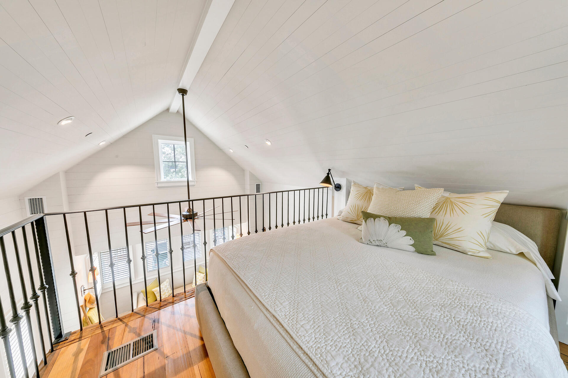 204 East Water Street Inlet Beach, FL 32461 - Photo 39 of 57 a bed room with a bed and a chandelier
