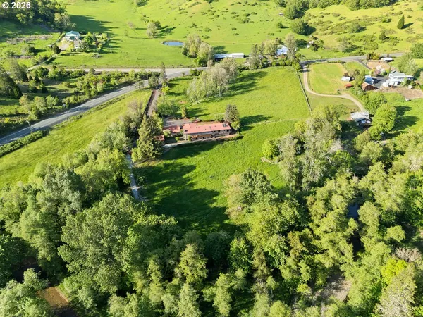 a view of grassy field with trees
