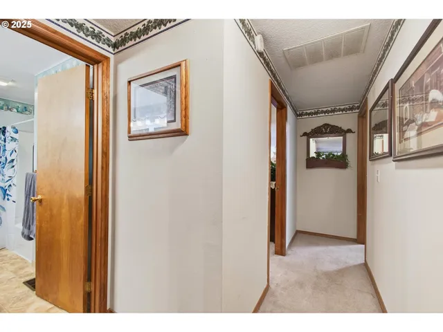 a view of a hallway with a elevator