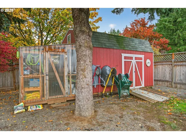 a view of a park with slide