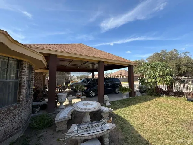 a view of a house with patio