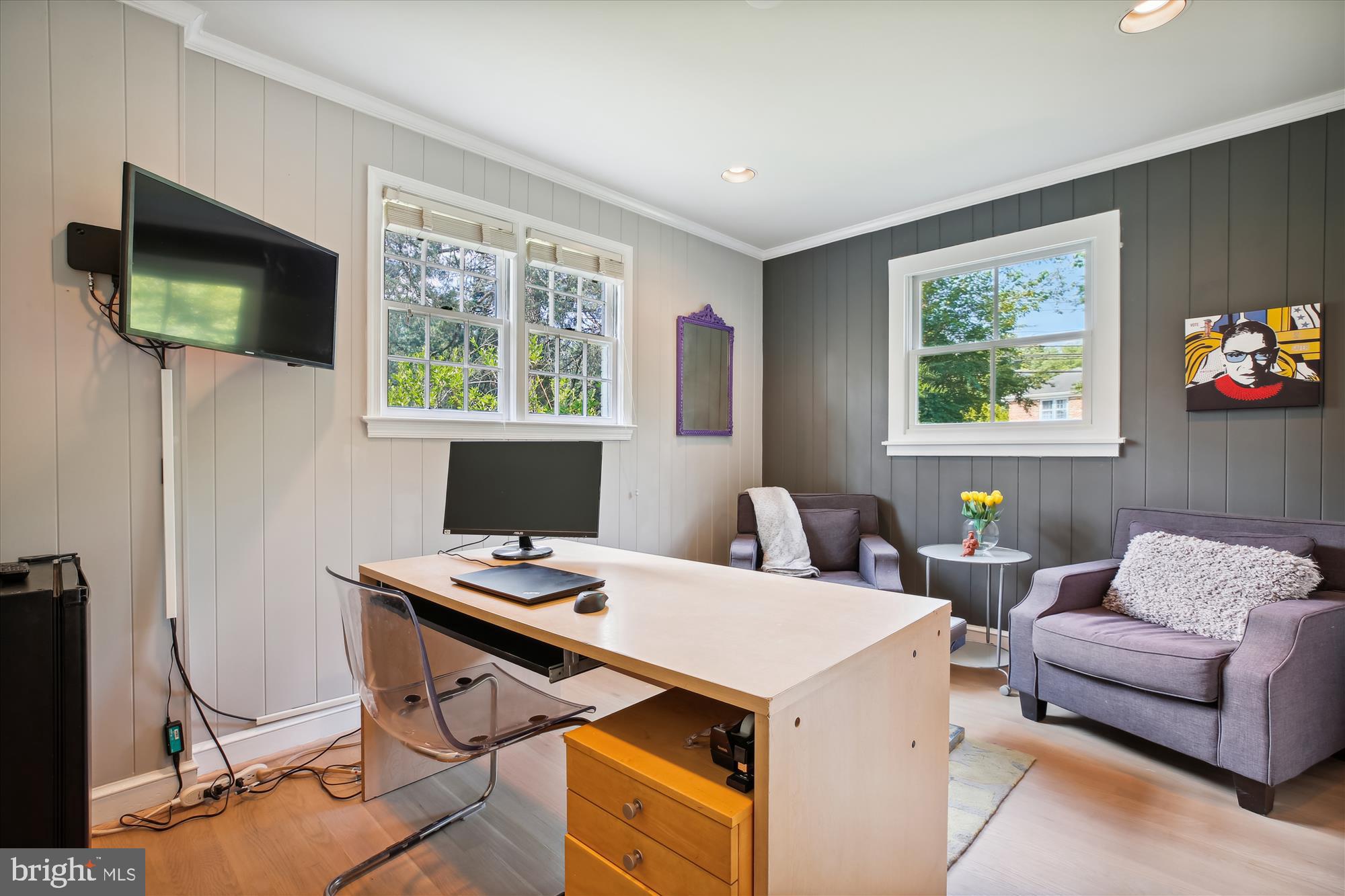 7304 Radnor Road Bethesda, MD 20817 - Photo 24 of 55 a work room with furniture and a flat screen tv