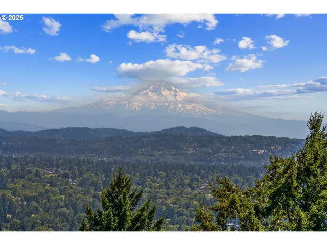 a view of an outdoor space and mountain view
