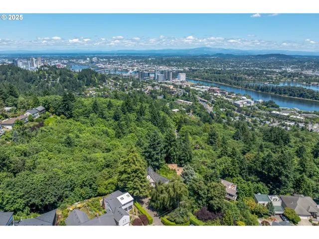 a view of a city with lots of trees