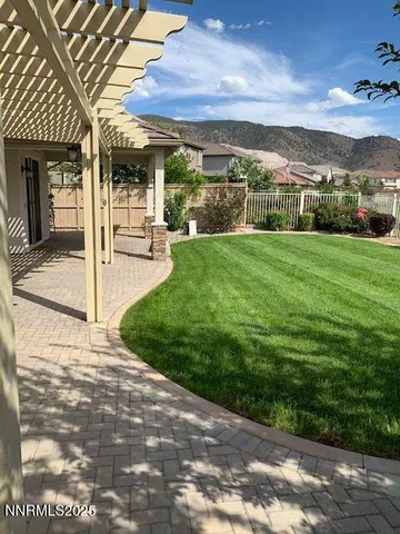 a view of a porch with a yard