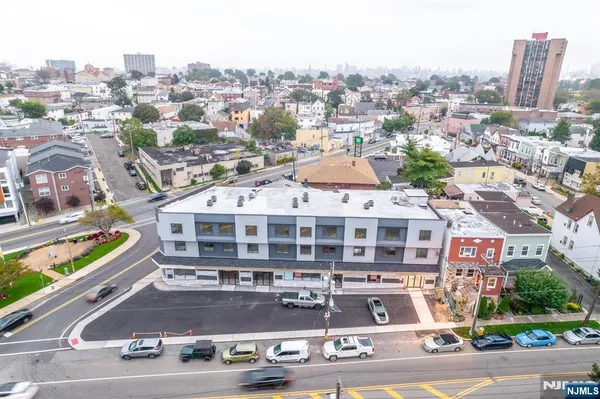 a view of a city that has tall buildings
