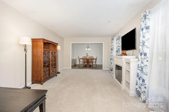 a view of a livingroom with a flat screen tv