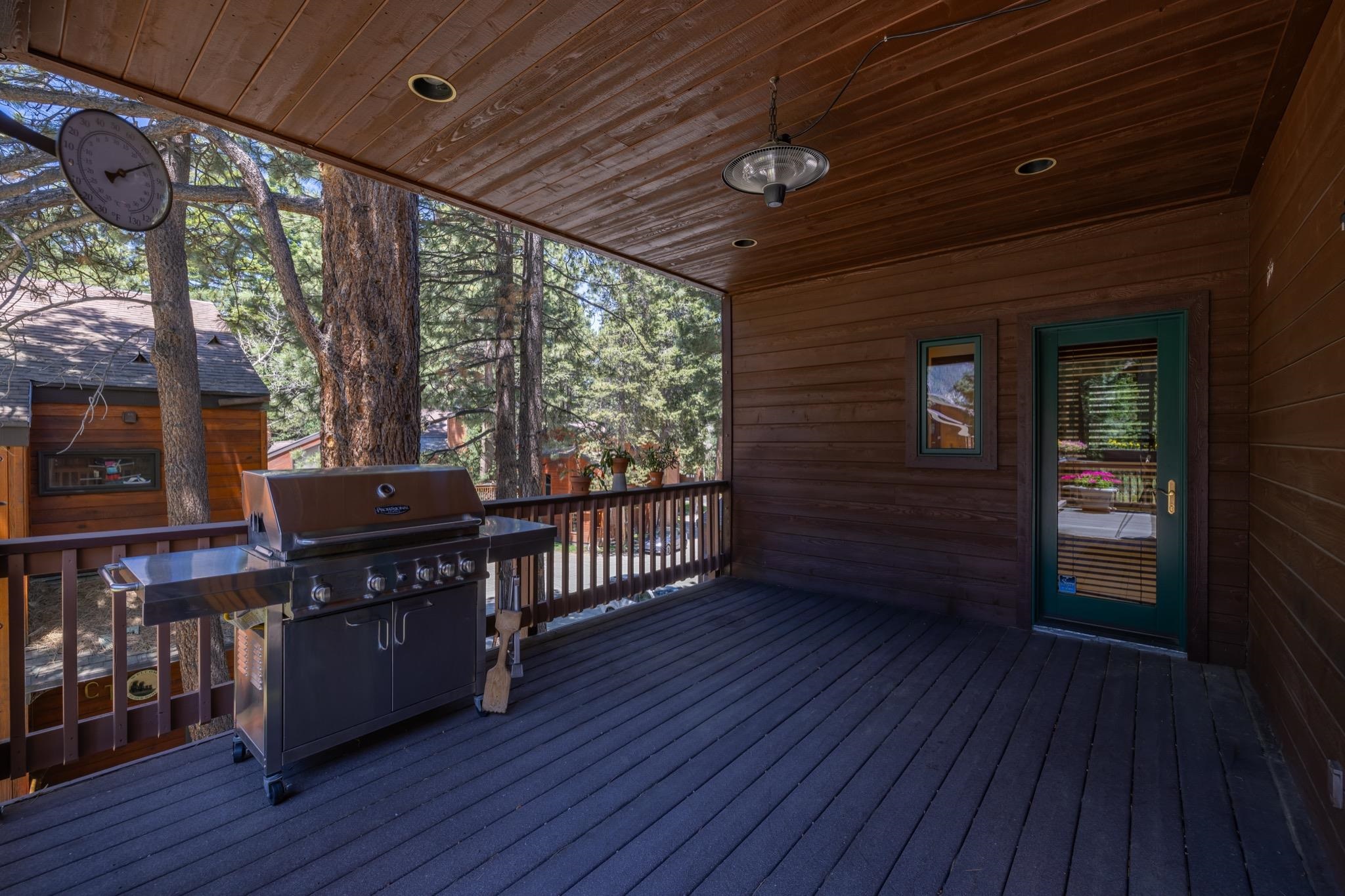 378 Ridge Way Mammoth Lakes, CA 93546 - Photo 37 of 43 Spacious wood-paneled deck with dark wood-finish flooring