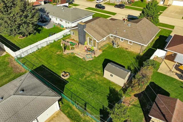an aerial view of a house