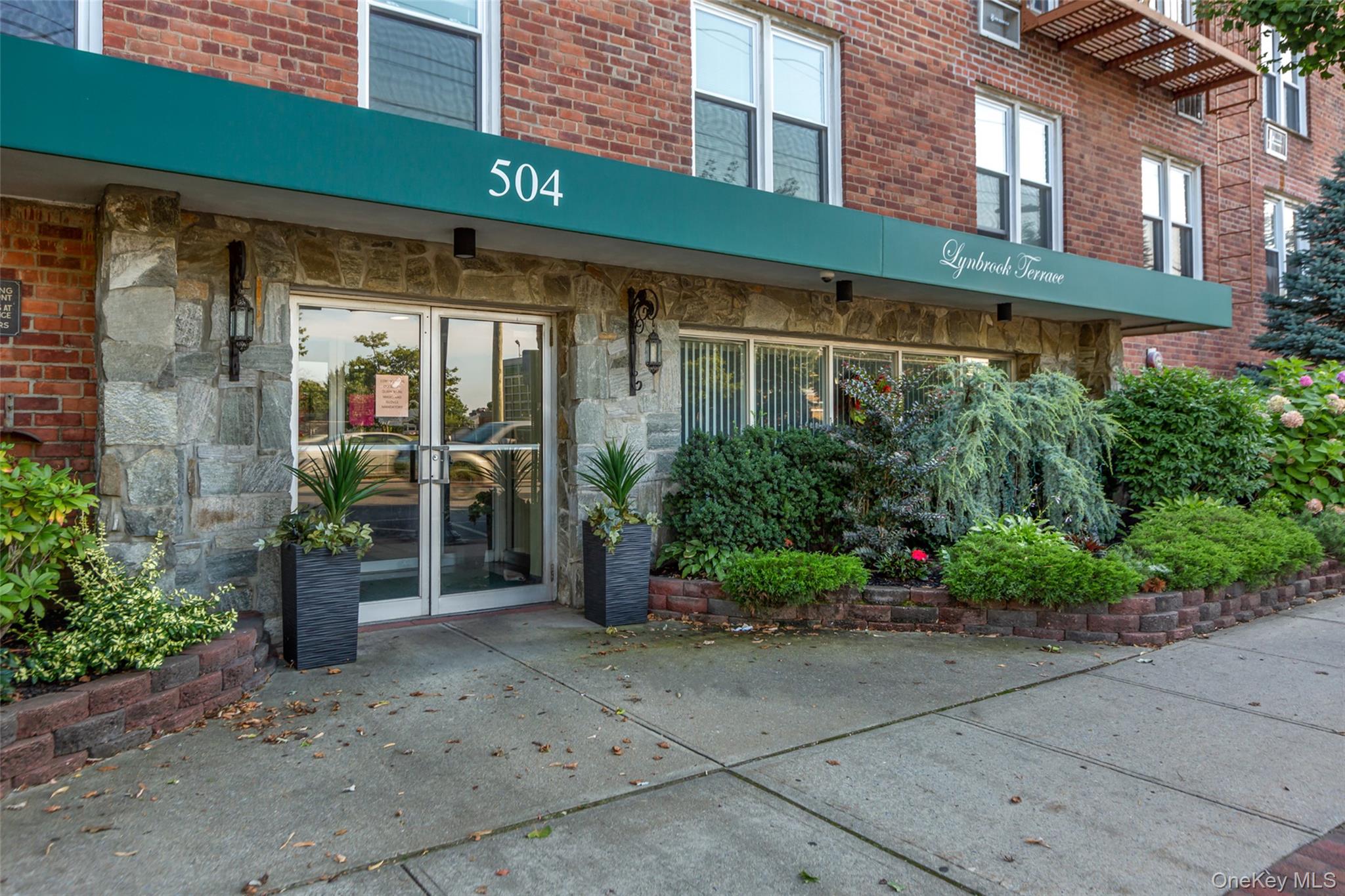 a front view of a building