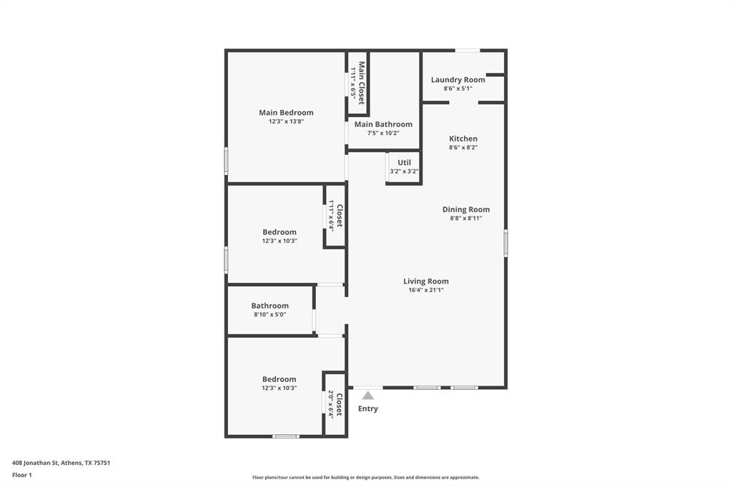 408 Jonathan Street Athens, TX 75751 - Photo 21 of 21 a picture of a floor plan