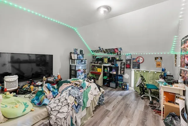 a backyard of a house with seating space