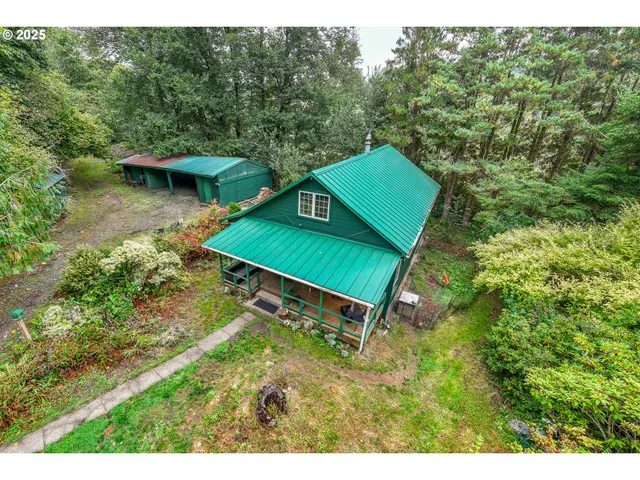 a green field with lots of trees