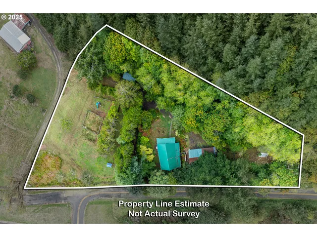 a view of a yard with a barn