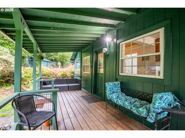 a balcony view with a outdoor space