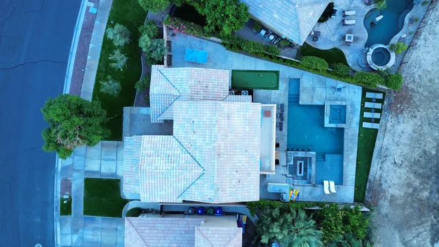 an aerial view of multiple house