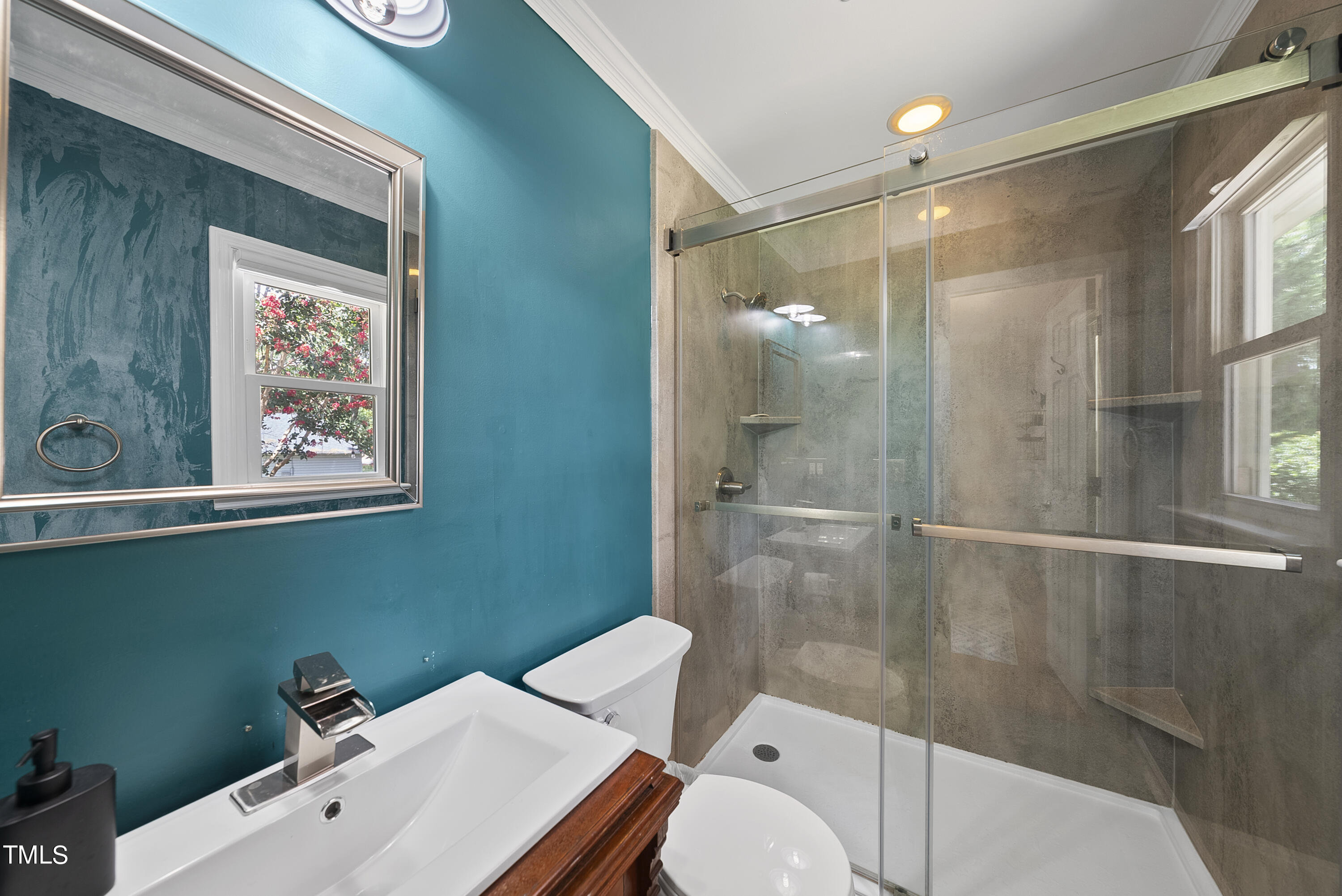 3116 Carovel Court Raleigh, NC 27612 - Photo 16 of 25 a bathroom with a sink mirror and toilet