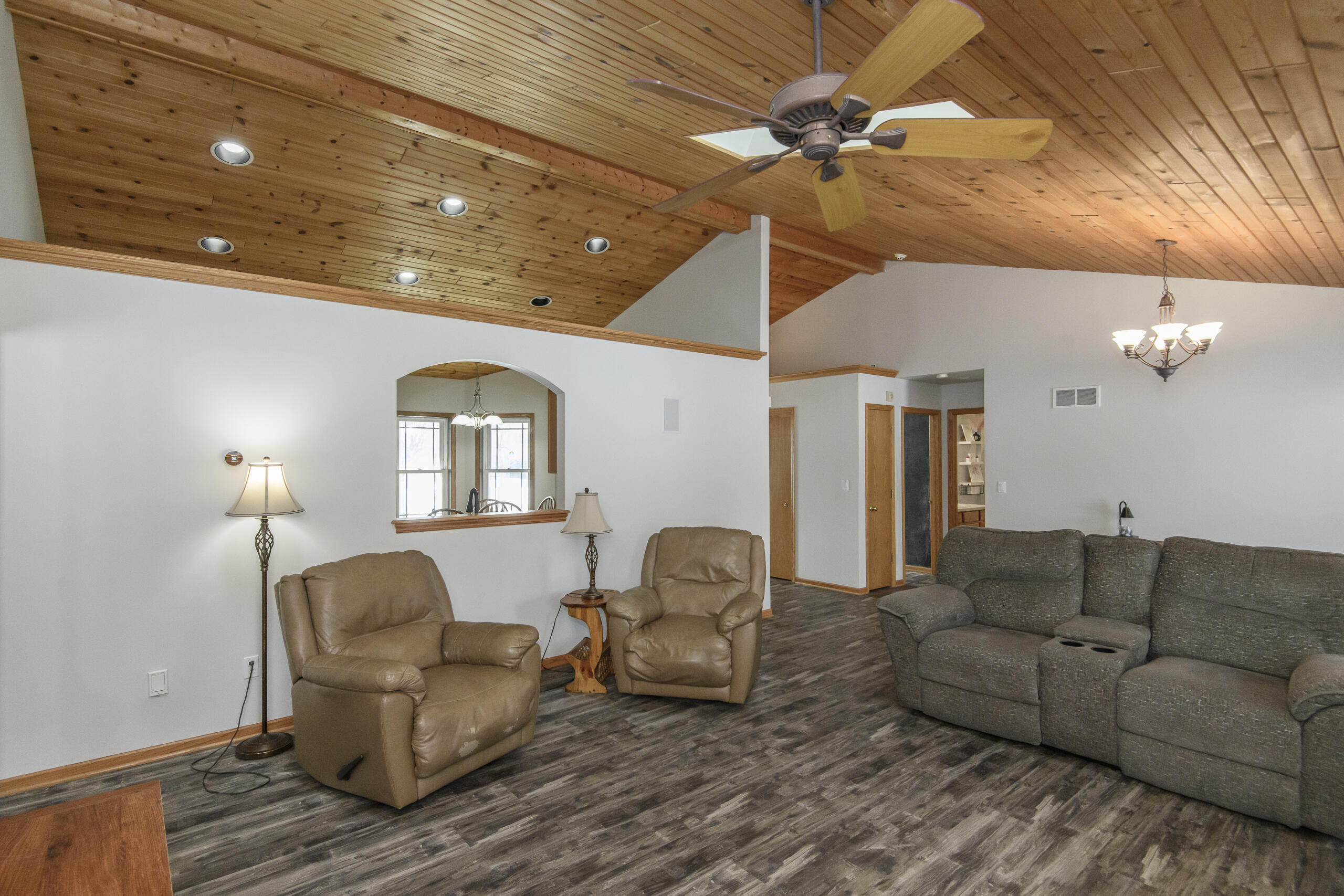 130 Chestnut Way North Prairie, WI 53153 - Photo 11 of 49 Knotty Pine Vaulted Ceiling