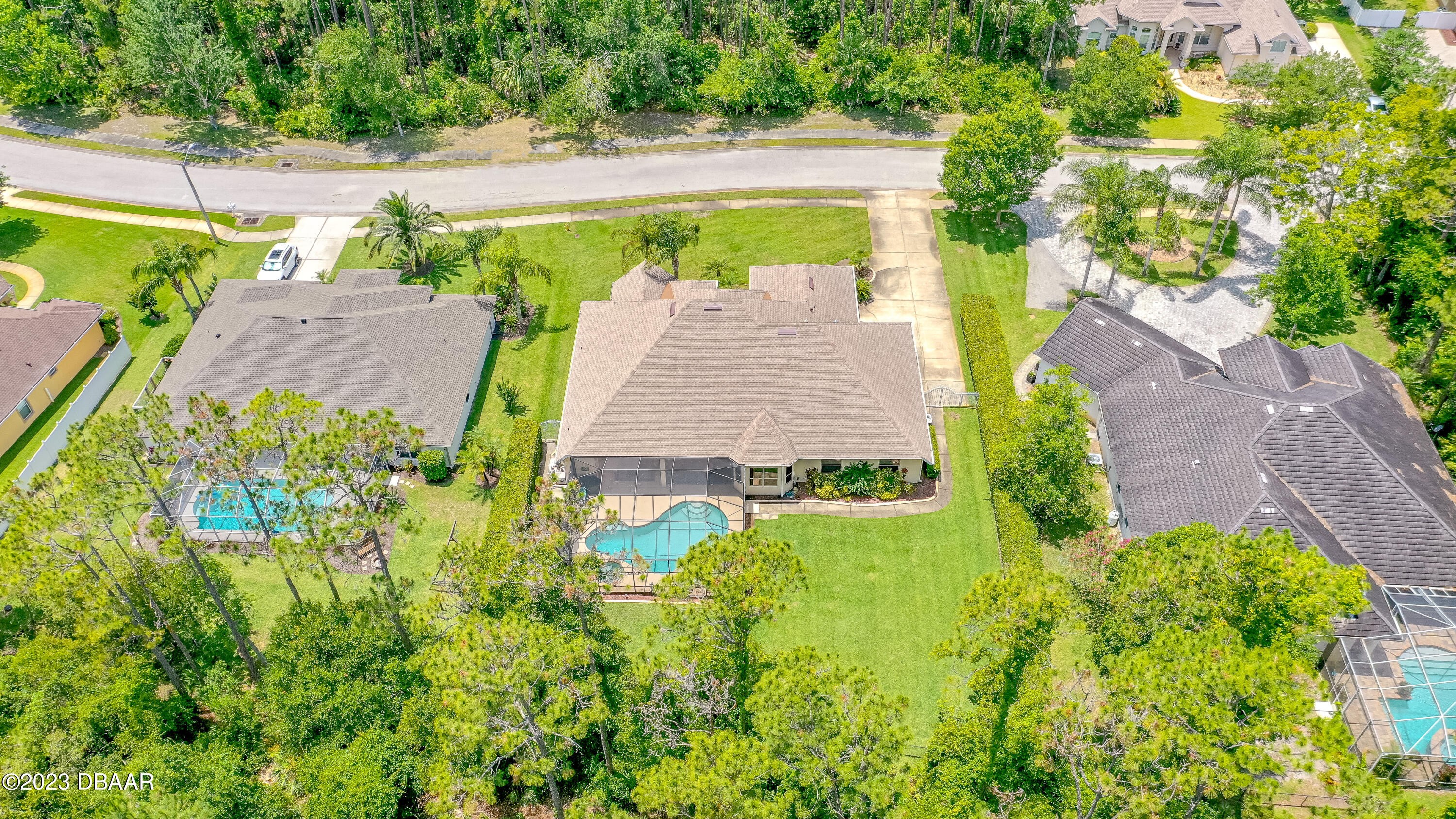 16 Foxcroft Ormond Beach Ormond Beach, FL 32174 - Photo 47 of 54 an aerial view of a house with a garden and a yard