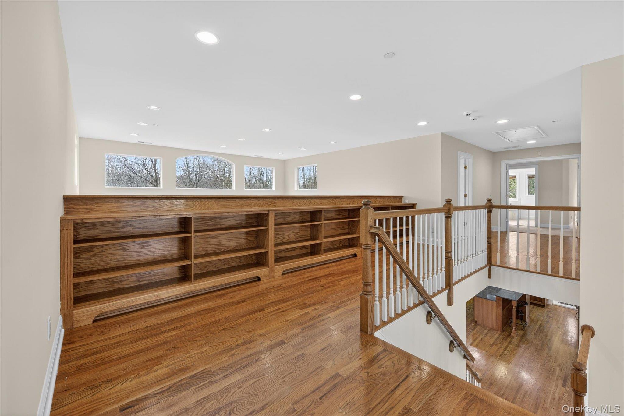 7 Farm Hollow Road New Windsor, NY 12553 - Photo 18 of 36 Hall featuring an upstairs landing, wood finished floors, and recessed lighting