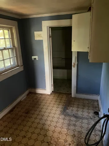 a bathroom with a door