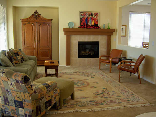 4309 East Ficus Way Gilbert, AZ 85298 - Photo 3 of 6 a living room with furniture and a fireplace
