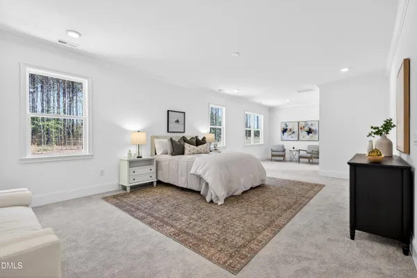 a living room with furniture and a couch