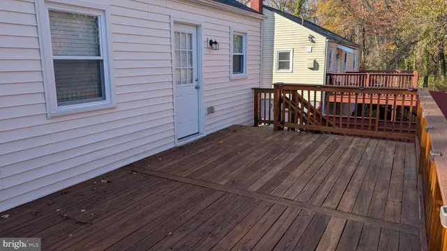 a view of a wooden deck