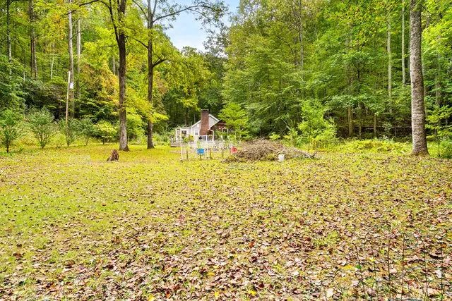 a view of yard with swimming pool
