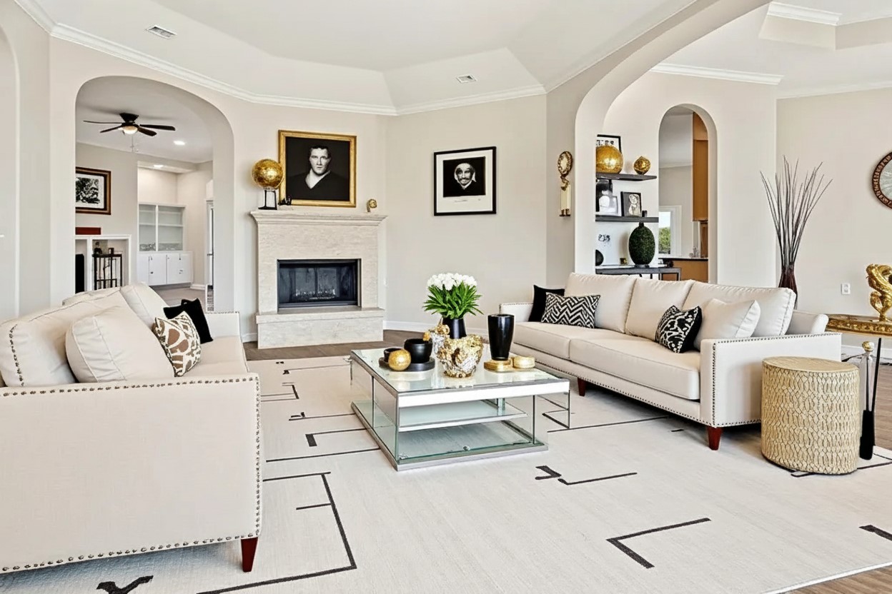 1810 McCrary Road Richmond, TX 77406 - Photo 5 of 25 a living room with furniture and a fireplace