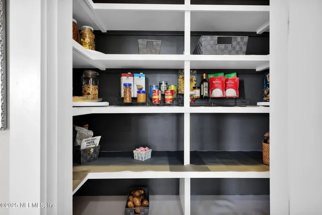 a view of store room with racks