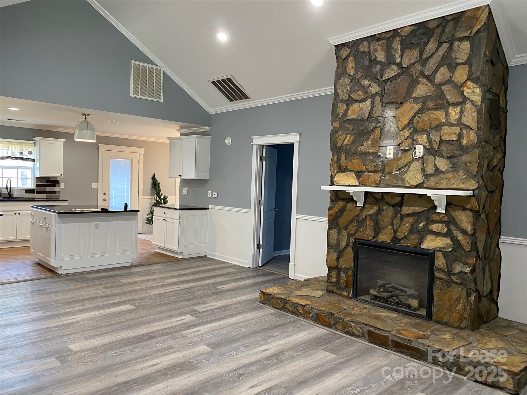 700 Colonial Avenue Gaffney, SC 29340 - Photo 5 of 9 a view of kitchen with cabinets and fireplace