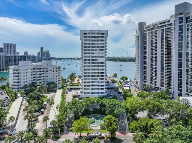 a view of a city with tall buildings