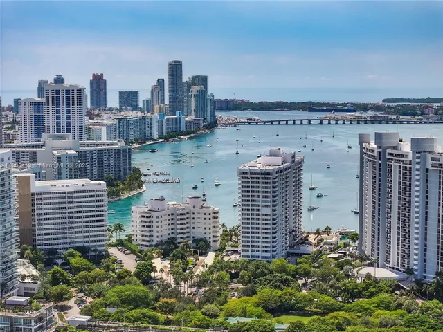 a view of a city with tall buildings