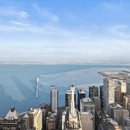 a view of a city with tall buildings
