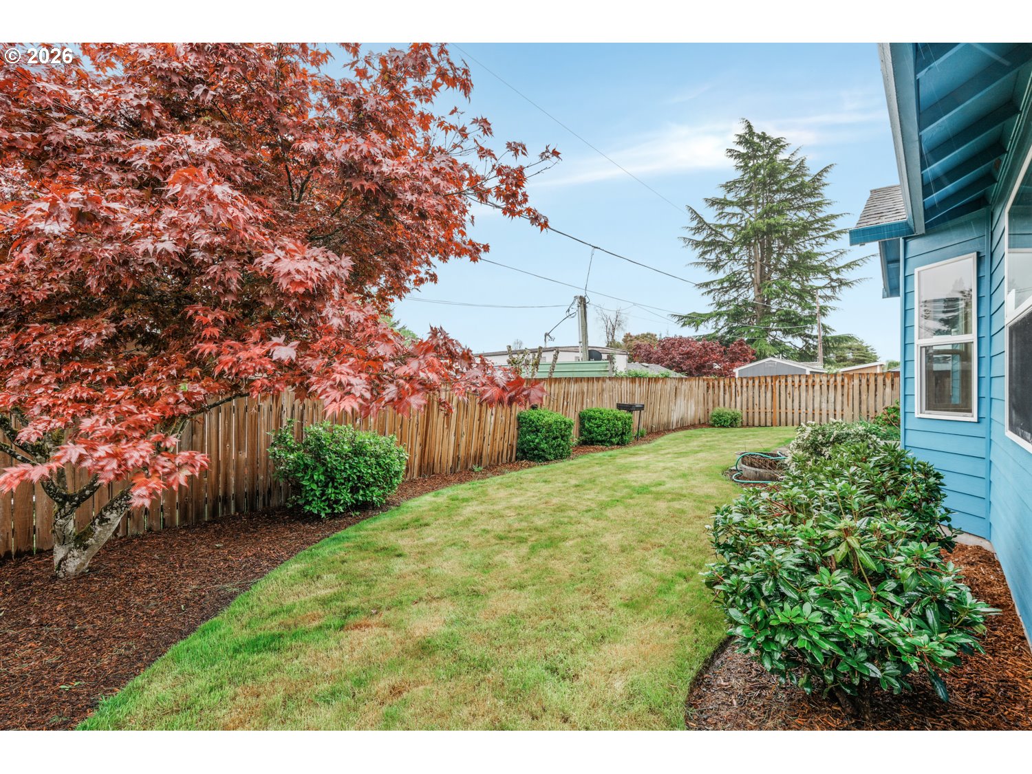 52234 Southeast Tyler Street Scappoose, OR 97056 - Photo 28 of 30 a backyard of a house with lots of green space