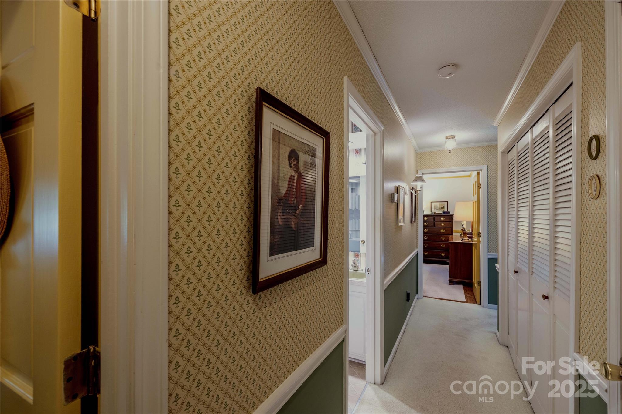 42765 Caudle Road Richfield, NC 28137 - Photo 26 of 37 a view of a hallway with wooden shelves